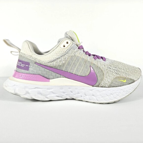 Nike React Infinity Run Flyknit 3 Womens 6.5 White Pink Running Shoes DZ3016-100 - Picture 8 of 16